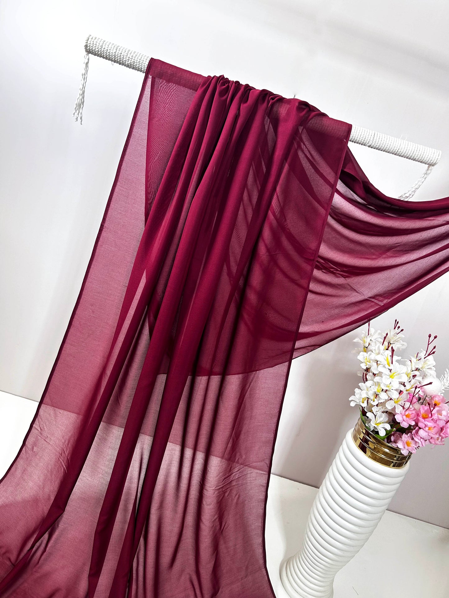 Swiss Voil Plain Shawl SVLS03