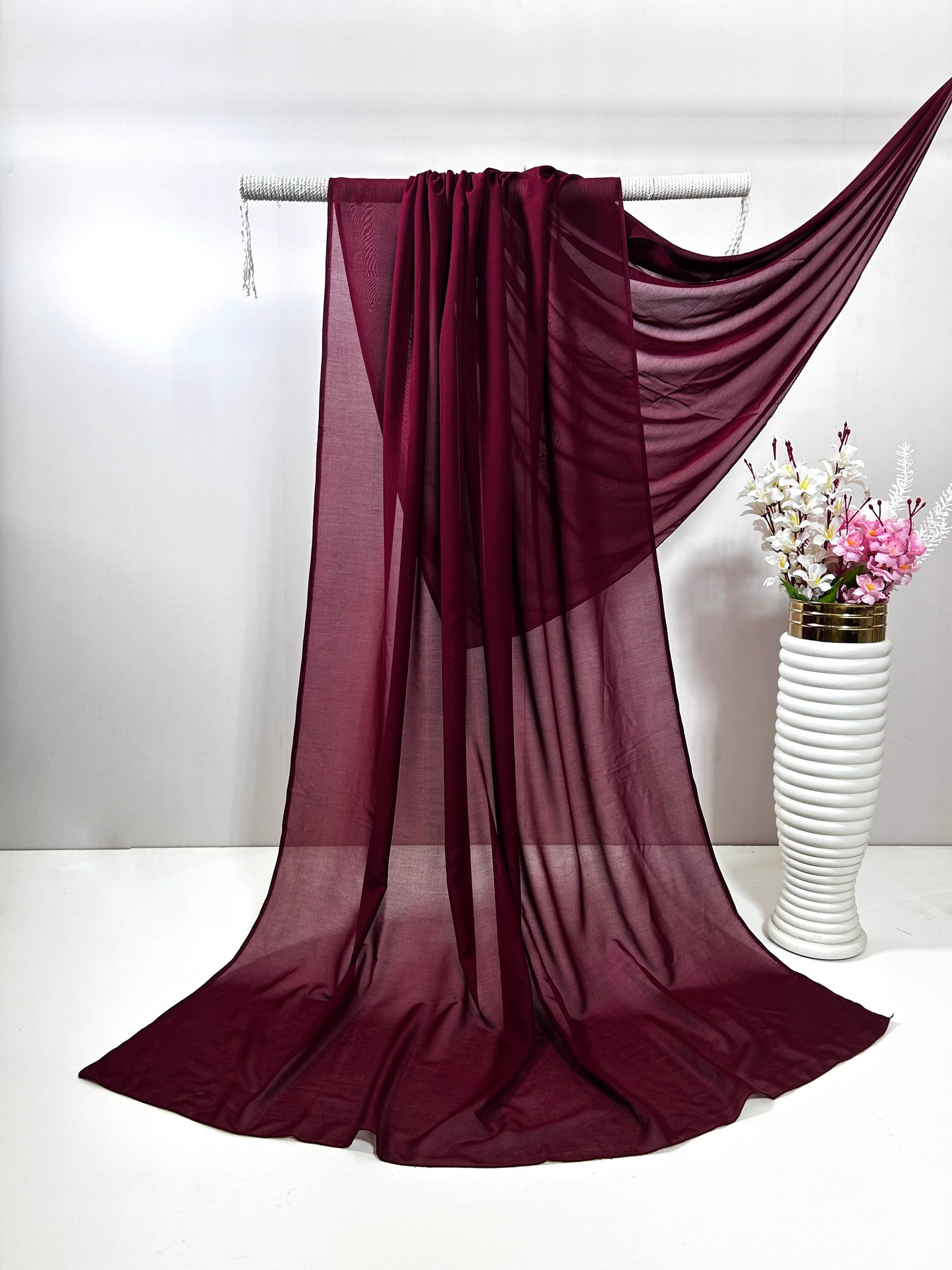 Swiss Voil Plain Shawl SVLS03