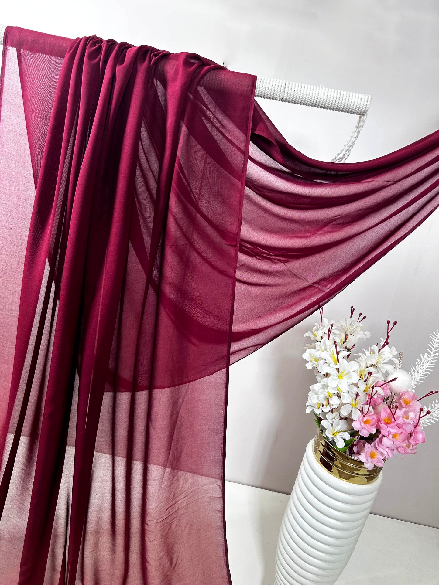 Swiss Voil Plain Shawl SVLS03
