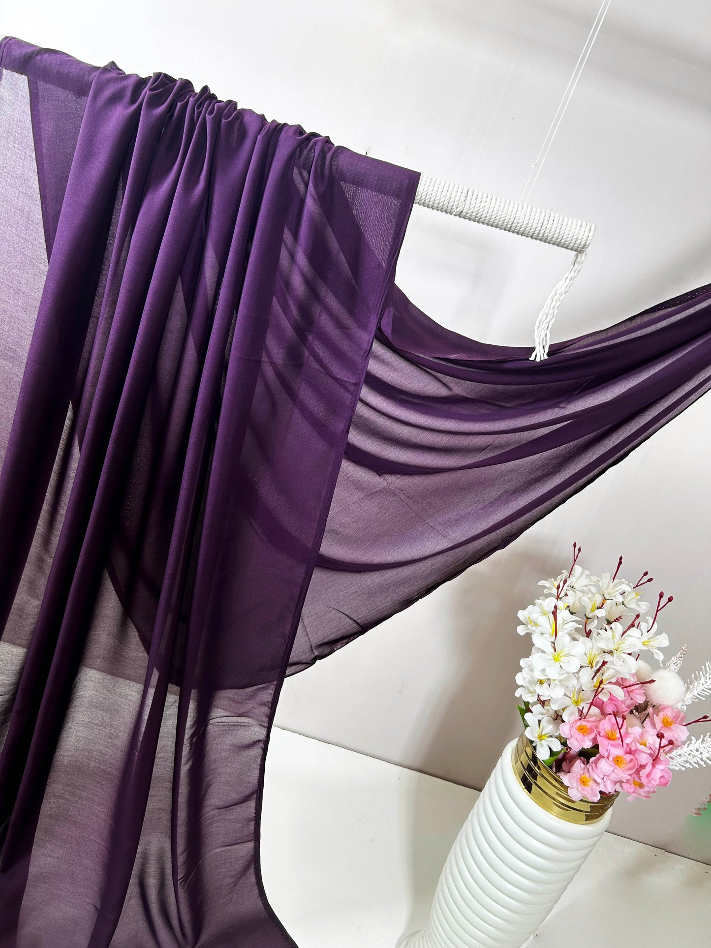 Swiss Voil Plain Shawl SVLS06